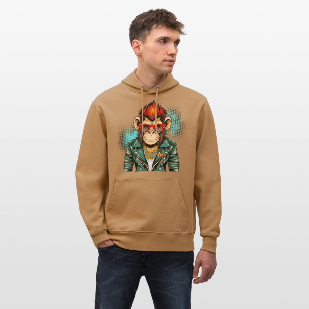 Unisex Hoodie mit MONKEY PRINT - Karamell 