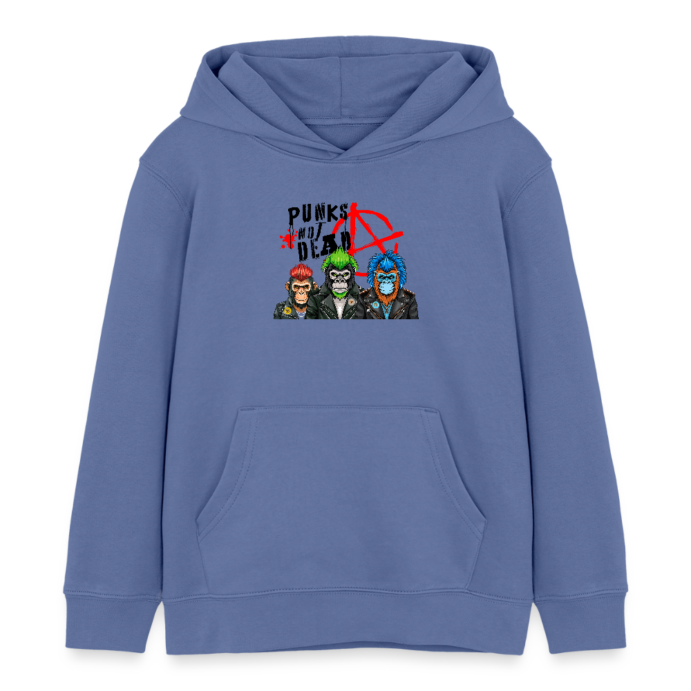 MNJS KIDS Bio-Hoodie mit PUNKS NOT DEAD PRINT - Blau