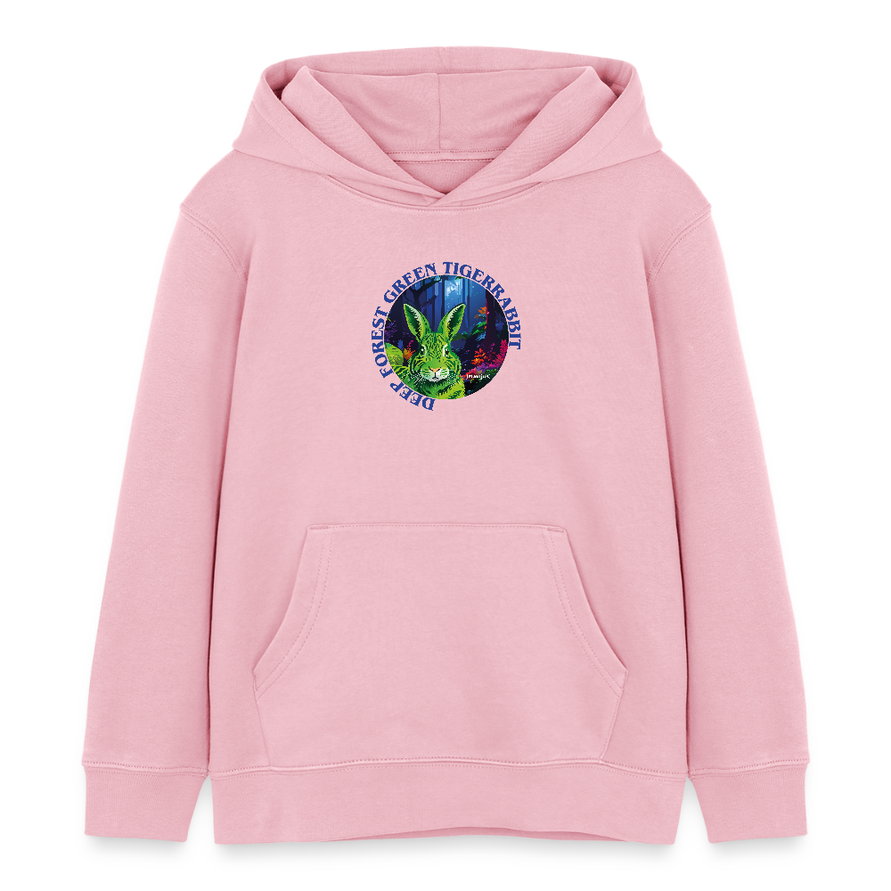 MNJS KIDS Bio-Hoodie mit DEEP FOREST GREEN TIGERRABBIT PRINT - Hellrosa