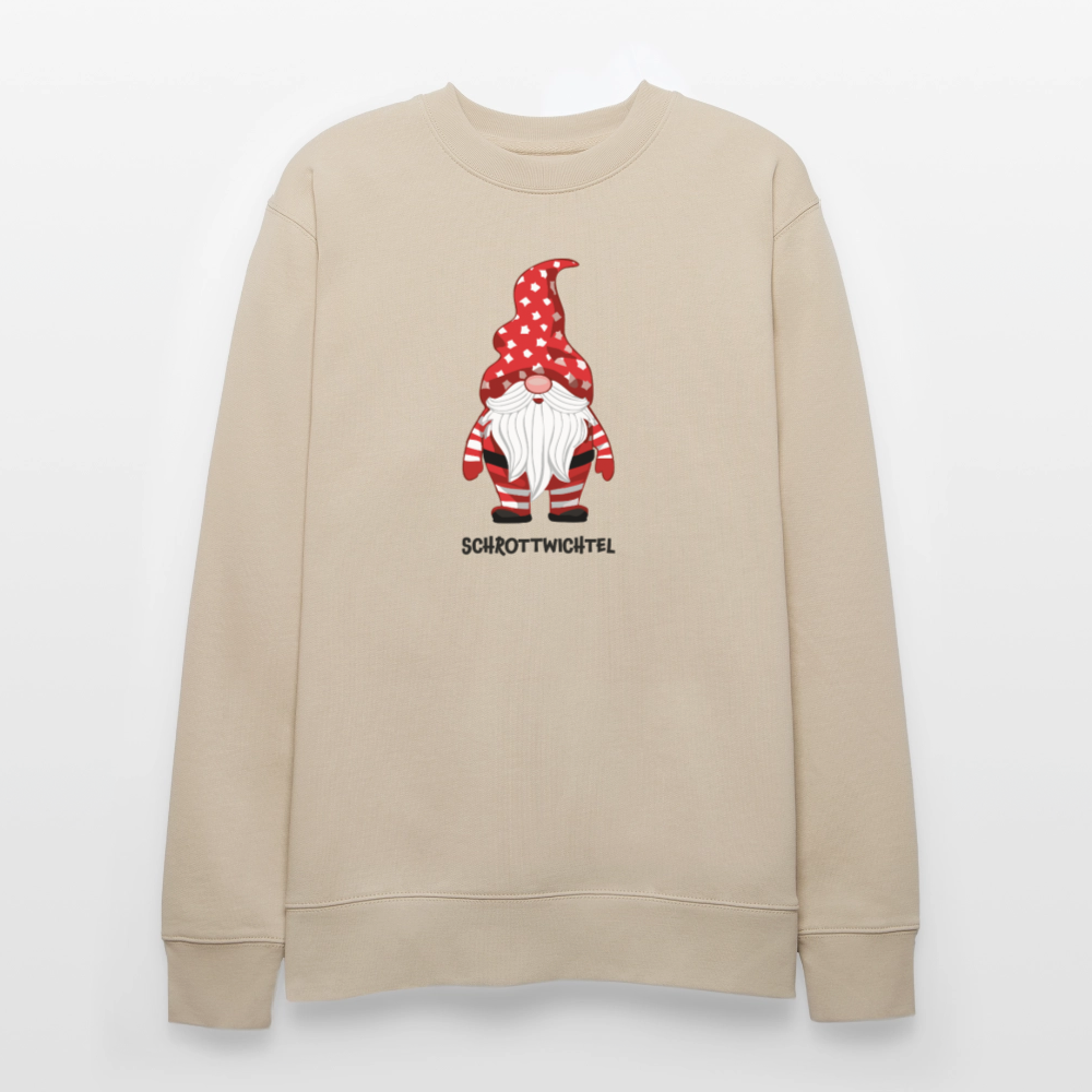 Unisex Bio-Sweatshirt mit SCHROTTWICHTEL PRINT - Beige