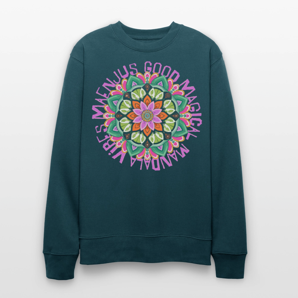 Unisex Bio-Sweatshirt mit MANDALA VIBES PRINT - Dunkles Petrol