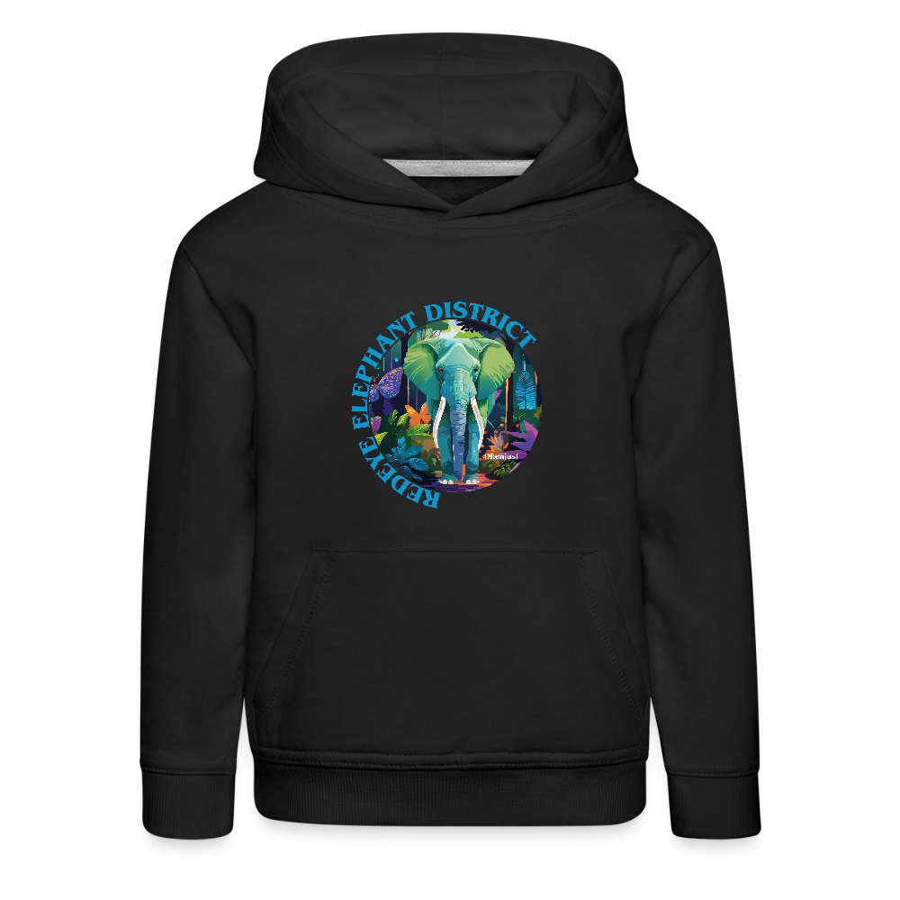 MNJS KIDS Premium Hoodie mit REDEYE ELEPHANT DISTRICT PRINT - Schwarz
