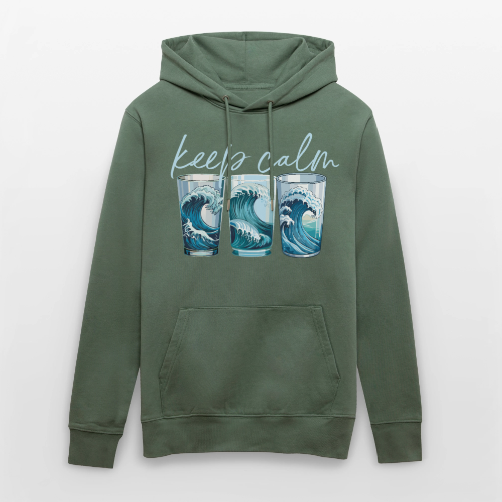 Unisex Bio-Hoodie mit KEEP CALM PRINT - Tanngrün