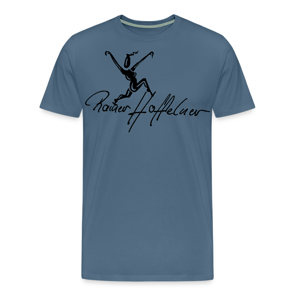Männer Premium T-Shirt mit TUSCHEWEIBCHEN PRINT - Blaugrau