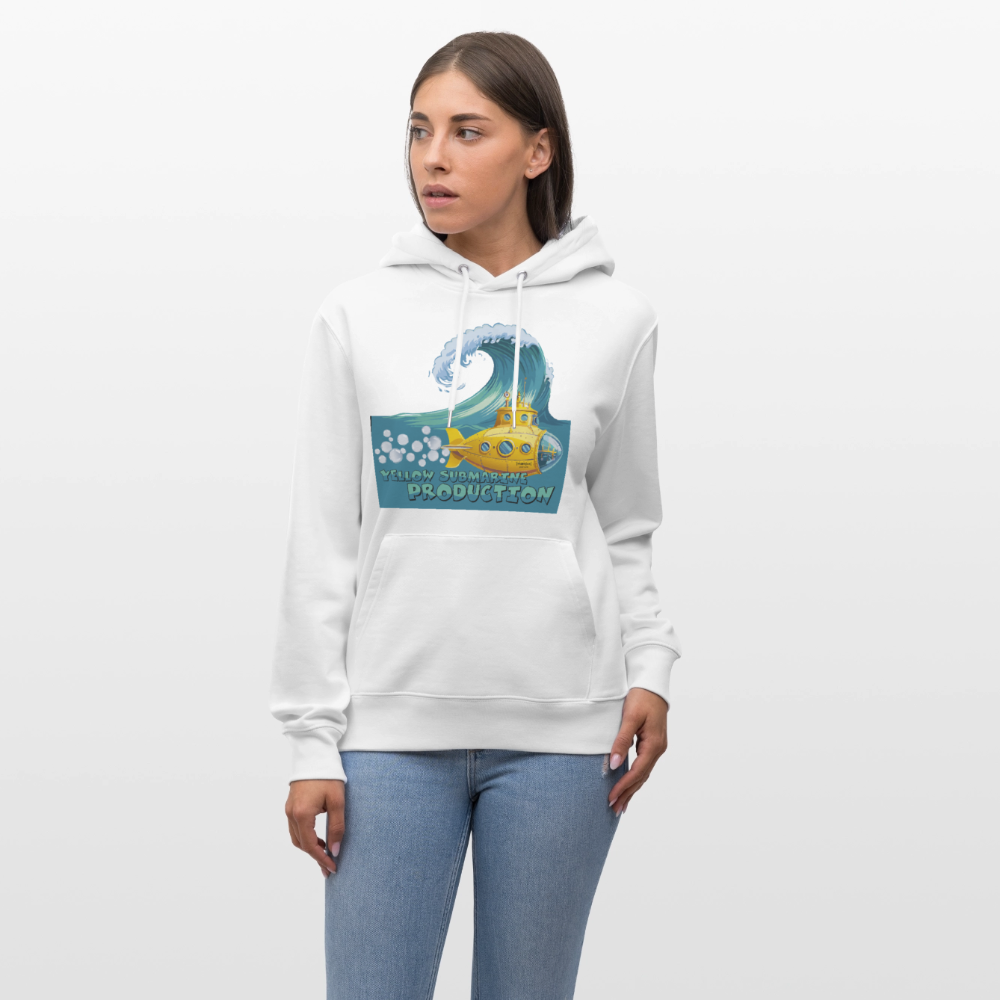 Unisex Bio-Hoodie mit YELLOW SUBMARINE PRODUCTION PRINT - Weiß