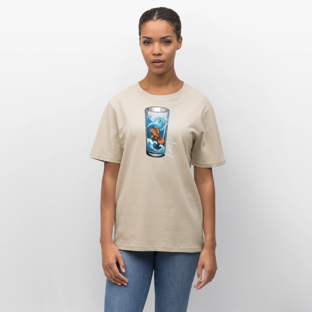 Unisex Bio-T-Shirt mit KEEP CALM PRINT - Weißgrau