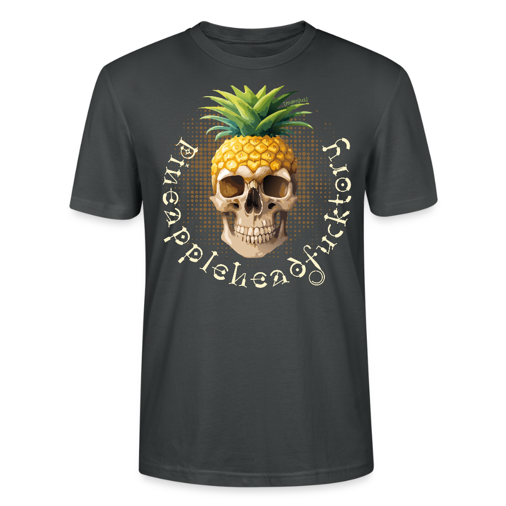 Unisex T-Shirt mit PINEAPPLEHEAD SKULL PRINT Vorderseite - Anthrazit