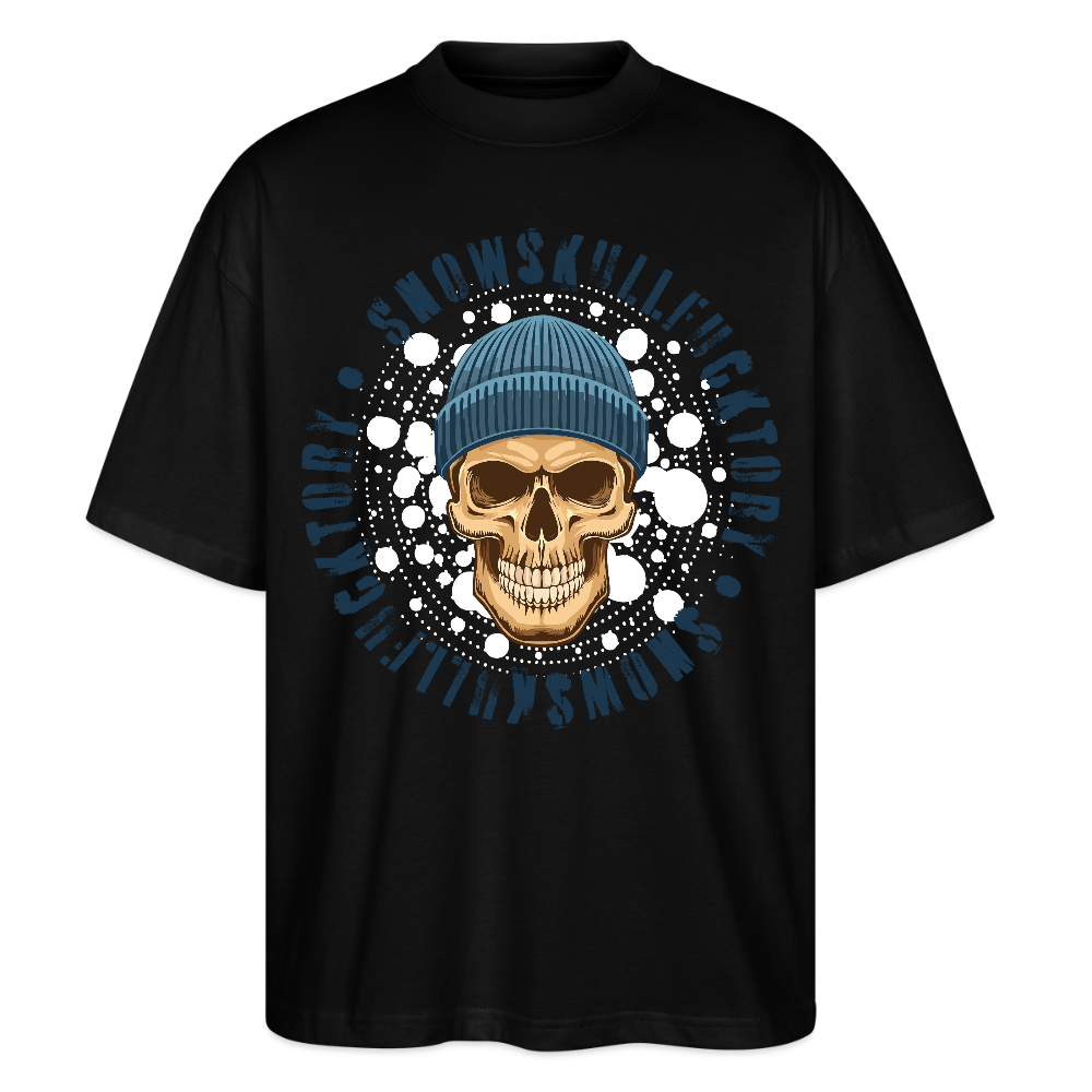 Oversized Unisex T-Shirt mit SNOWSKULL PRINT - Schwarz