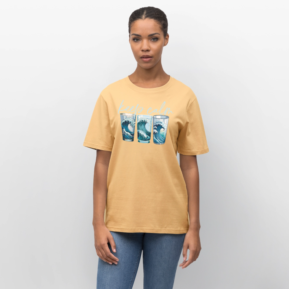 Unisex Bio-T-Shirt mit KEEP CALM PRINT - Hellgelb