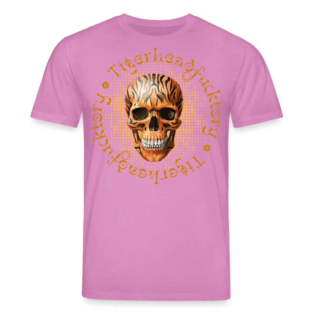 Unisex Bio-T-Shirt mit TIGERHEAD SKULL PRINT Vorderseite - Pink