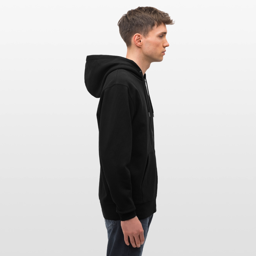Unisex Bio-Kapuzenjacke mit DELICATEZZA PRINT Rückseite - Schwarz