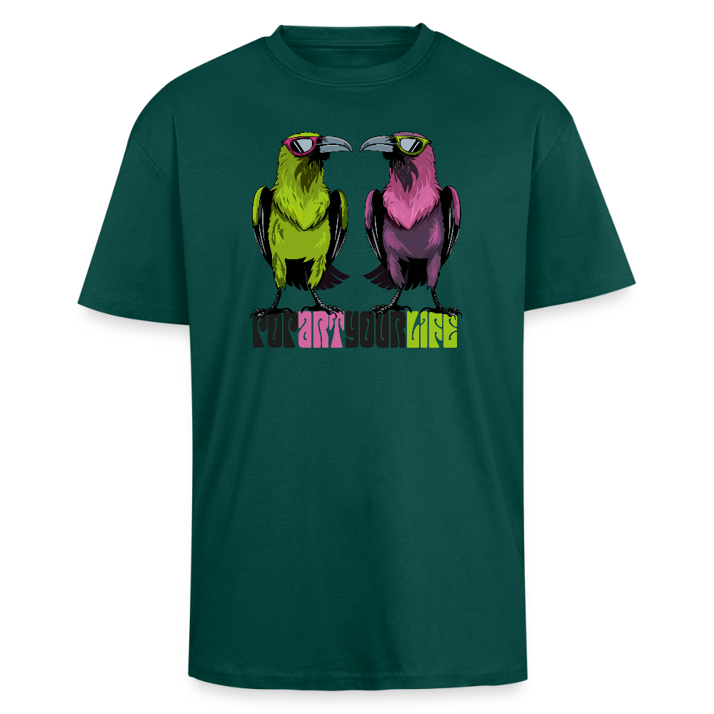 Heavy Oversize T-Shirt mit POPART YOUR LIFE PRINT - hunter Green