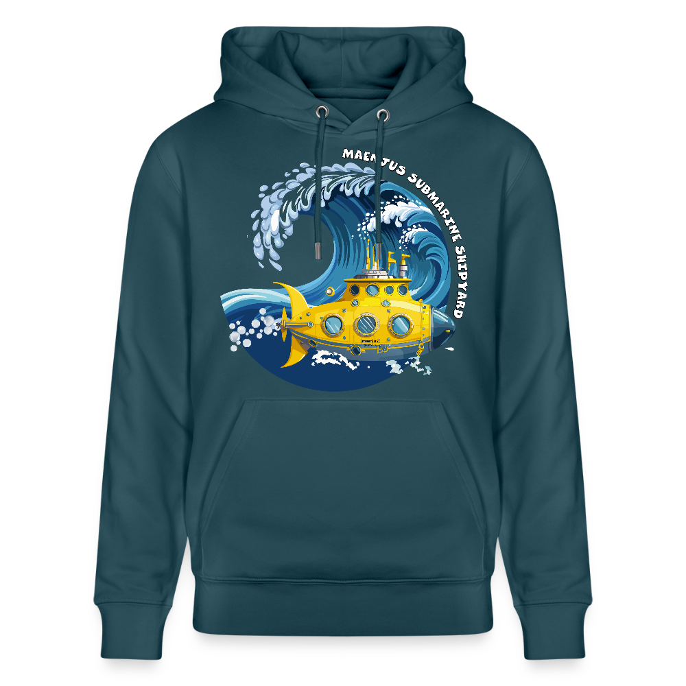 Unisex Bio-Hoodie mit MAENJUS SUBMARINE SHIPYARD PRINT - Dunkles Petrol