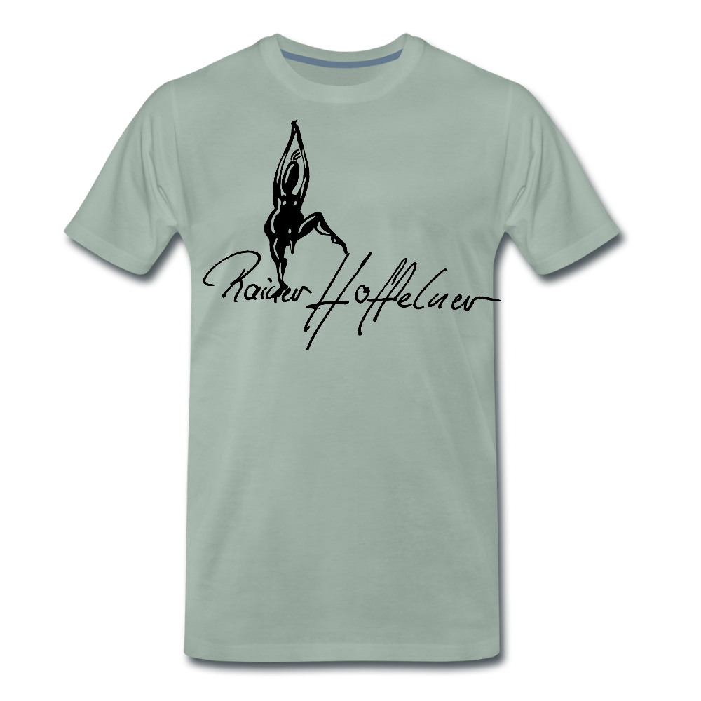 Männer Premium T-Shirt mit TUSCHEMÄNNCHEN PRINT - Graugrün