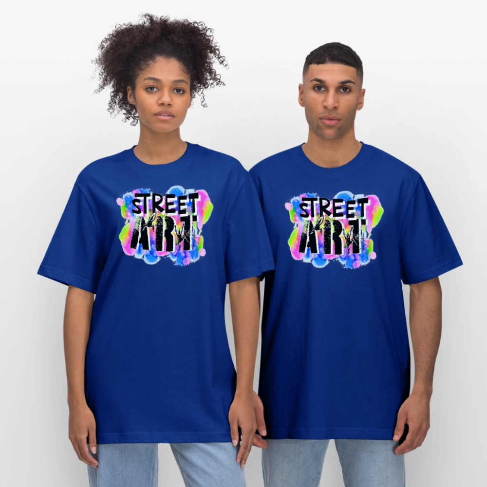 Unisex Bio-T-Shirt mit STREET ART PRINT - Dunkelblau