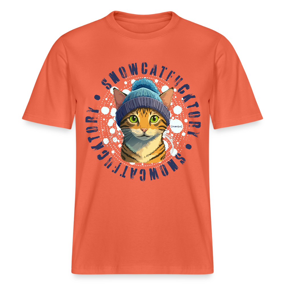 Unisex Bio-T-Shirt mit SNOWCATFUCKTORY PRINT - Hellrot