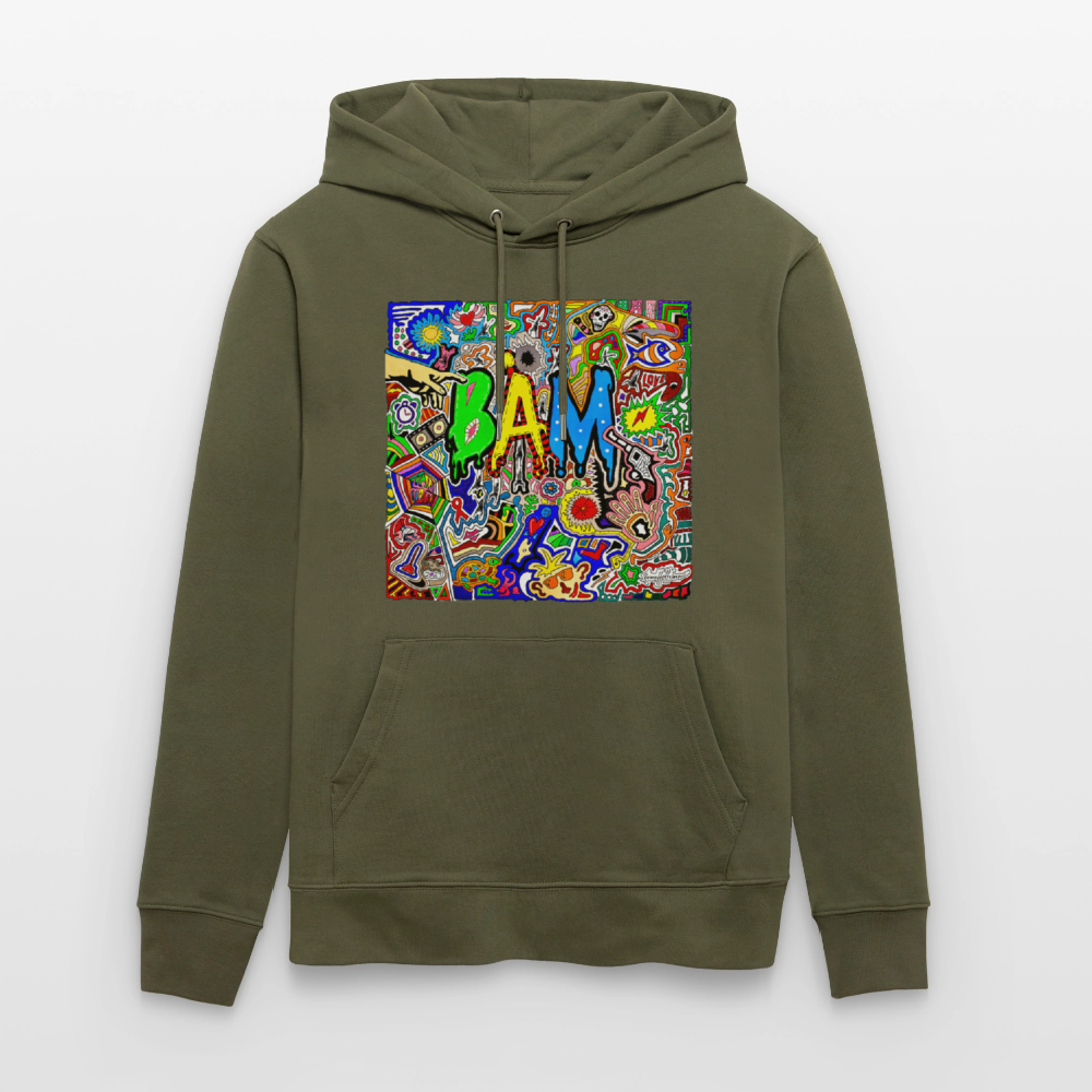 Unisex Bio-Hoodie mit BÄM PRINT - Khaki Grün