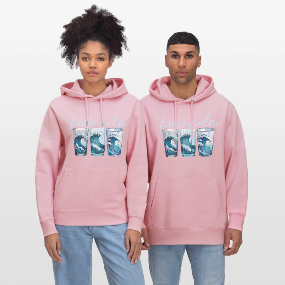 Unisex Bio-Hoodie mit KEEP CALM PRINT - Hellrosa