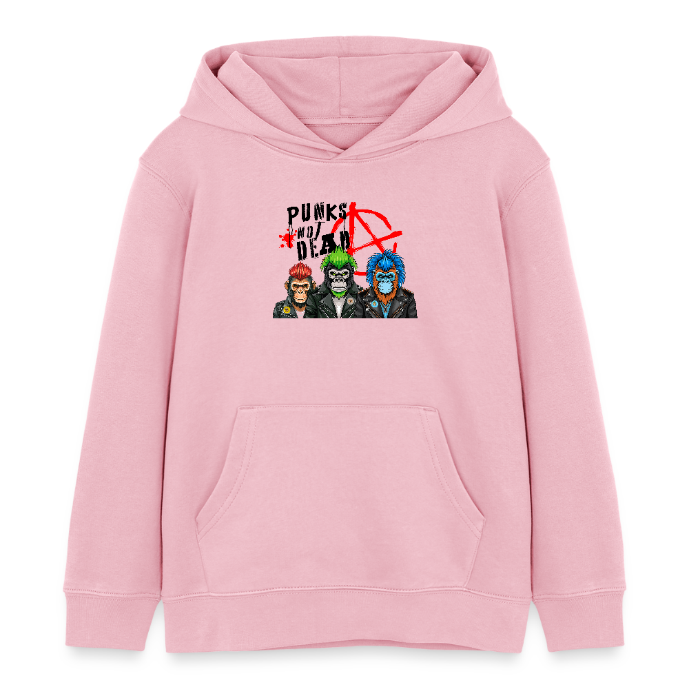 MNJS KIDS Bio-Hoodie mit PUNKS NOT DEAD PRINT - Hellrosa