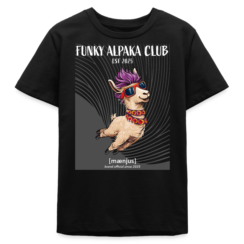 MNJS TEENS Bio T-Shirt mit FUNKY ALPAKA CLUB PRINT - Schwarz