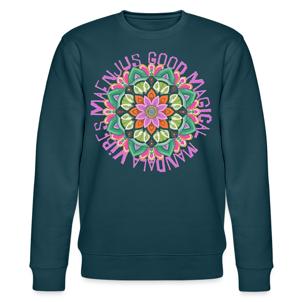 Unisex Bio-Sweatshirt mit MANDALA VIBES PRINT - Dunkles Petrol