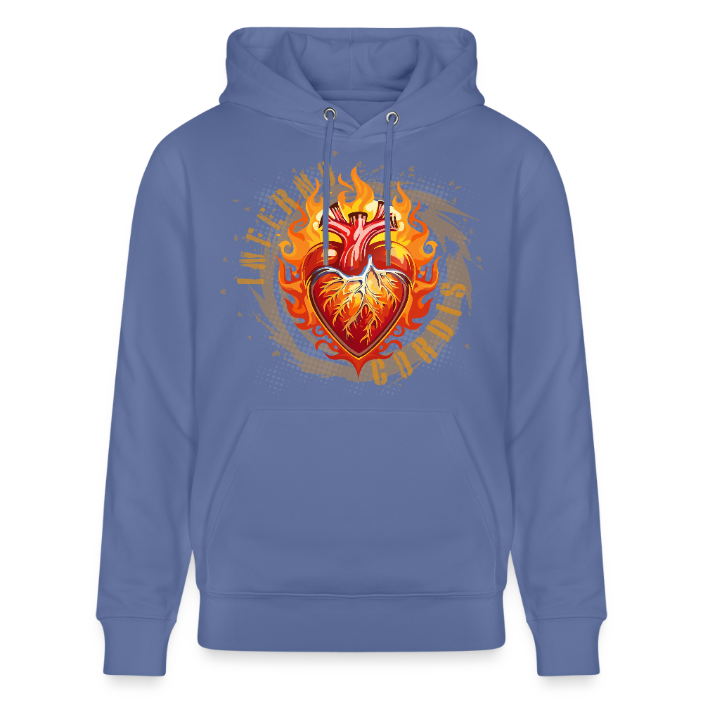 Unisex Bio-Hoodie mit FEUERHERZ PRINT - Blau