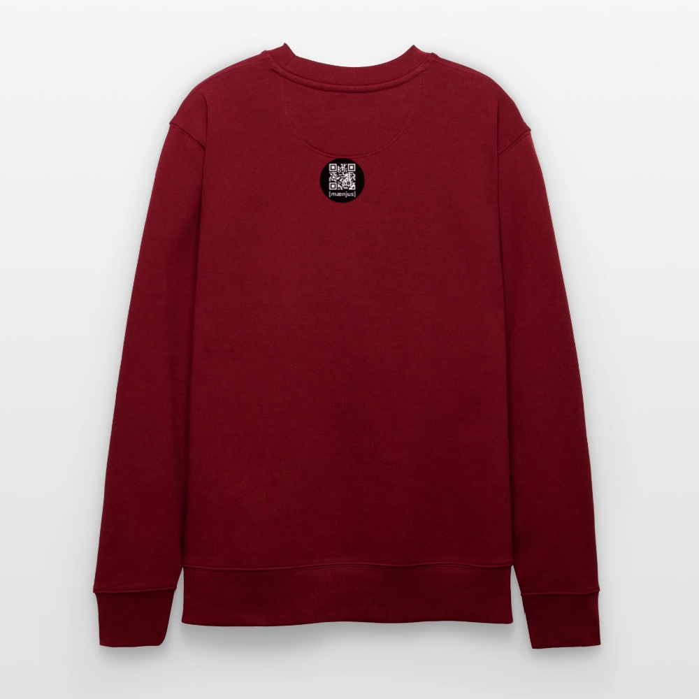 Unisex Bio-Sweatshirt mit BOBBLEHAT DOGCOMPANY PRINT - Burgunderrot