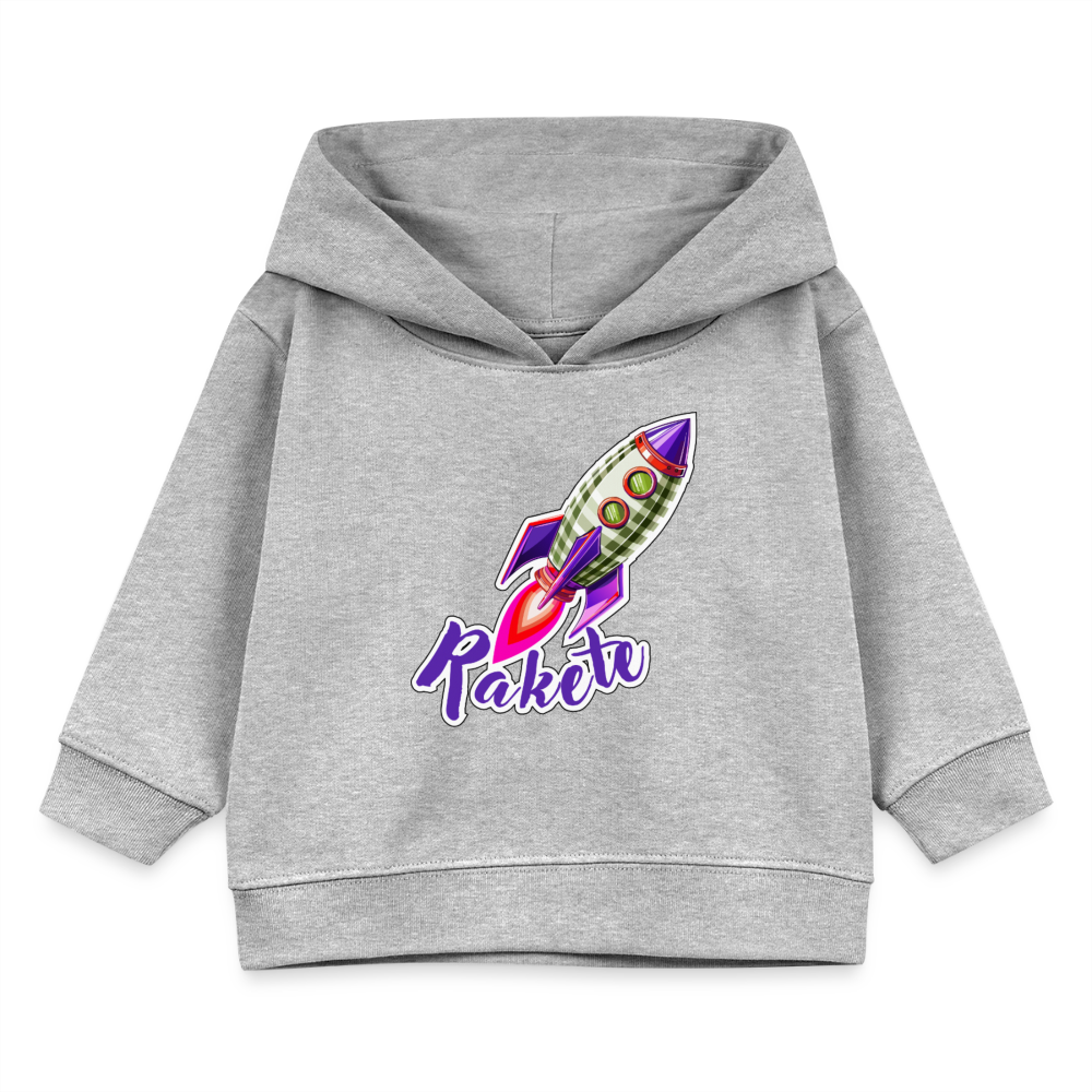 MNJS KIDS Bio Hoodie mit RAKETE PRINT - Grau meliert