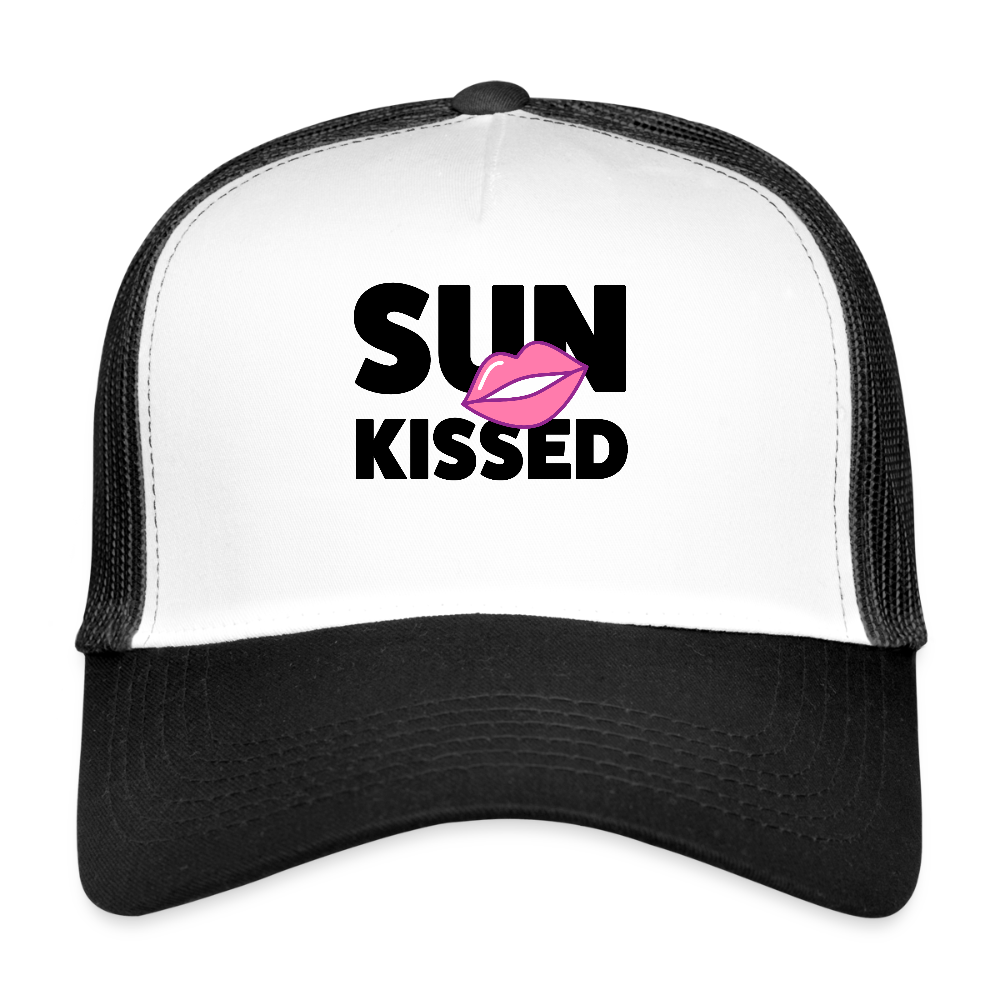 Trucker Cap mit SUN KISSED PRINT - Weiß/Schwarz