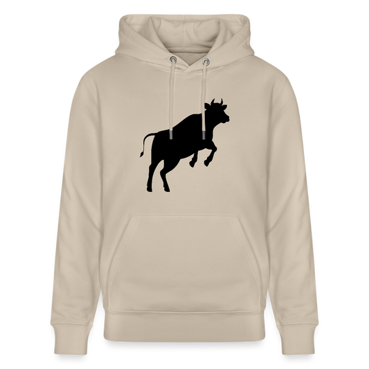 Unisex Hoodie mit JUMPING COW PRINT - Beige