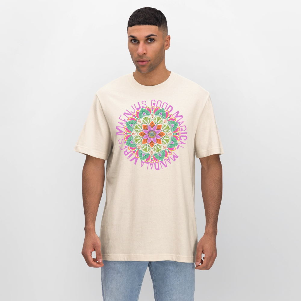 Unisex Bio-T-Shirt mit MANDALA VIBES PRINT - Naturweiß 