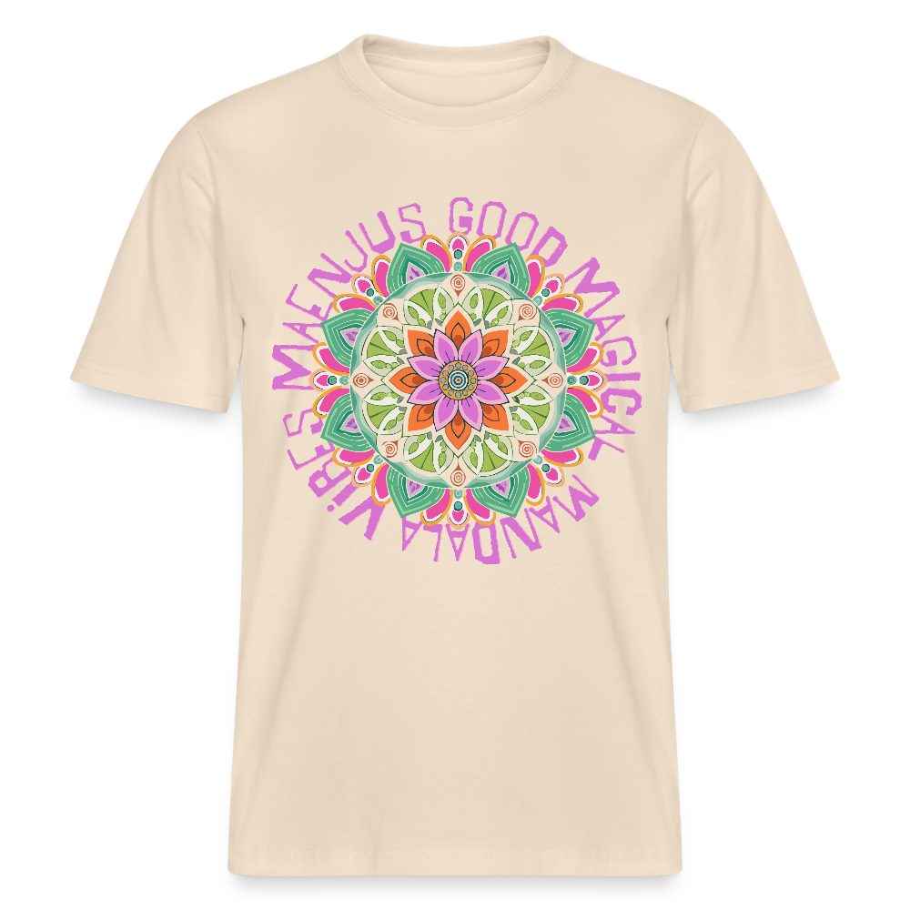 Unisex Bio-T-Shirt mit MANDALA VIBES PRINT - Weißgrau