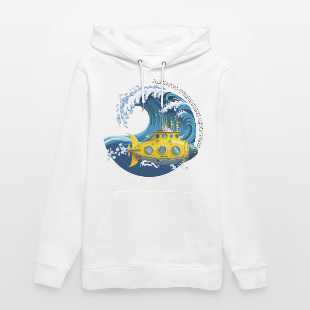 Unisex Bio-Hoodie mit MAENJUS SUBMARINE SHIPYARD PRINT - Weiß
