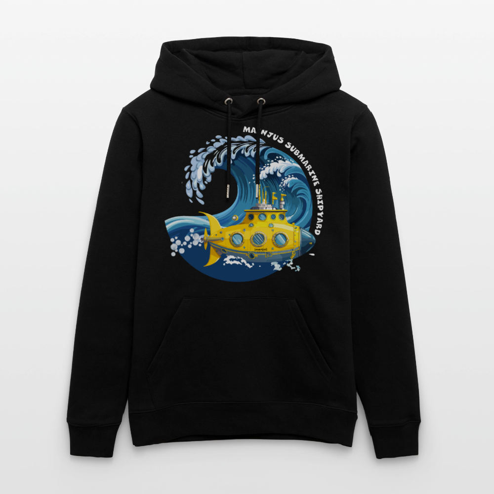 Unisex Bio-Hoodie mit MAENJUS SUBMARINE SHIPYARD PRINT - Schwarz