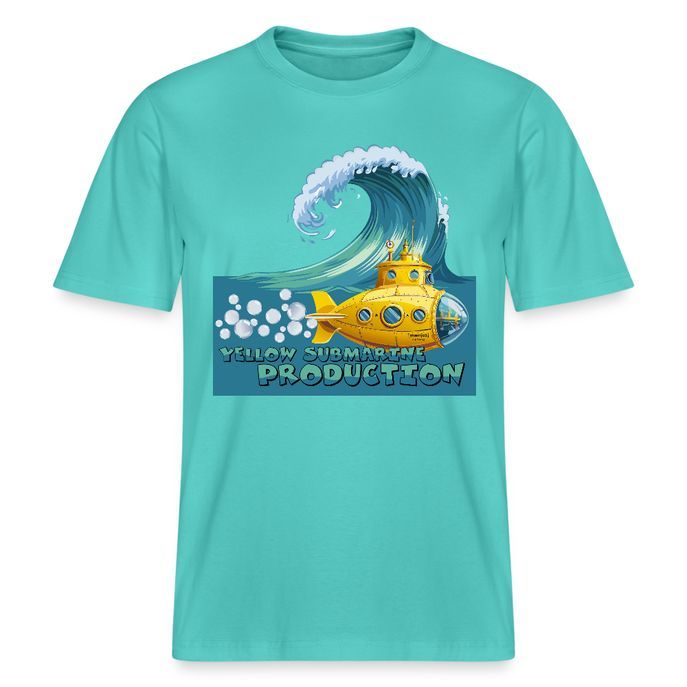 Unisex Bio-T-Shirt mit YELLOW SUBMARINE PRODUCTION PRINT - Poolblau