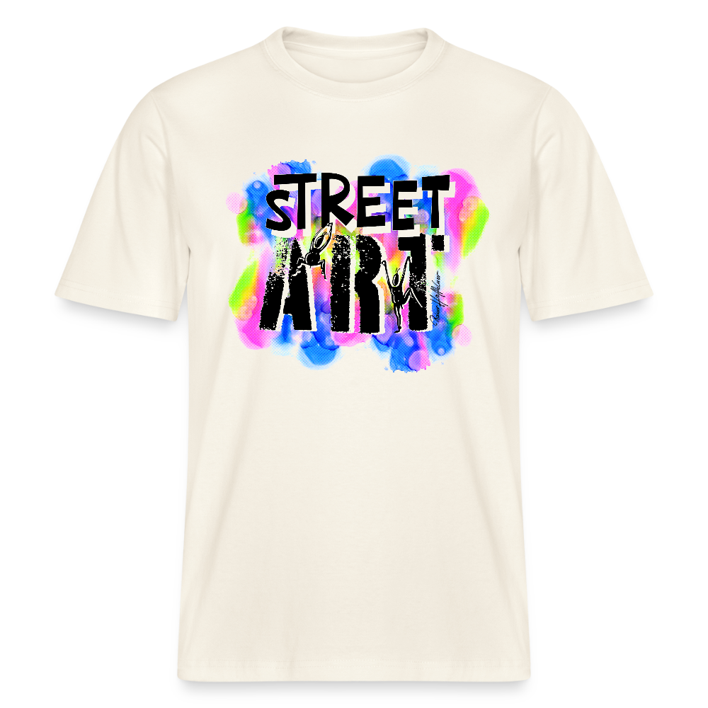 Unisex Bio-T-Shirt mit STREET ART PRINT - Naturweiß 