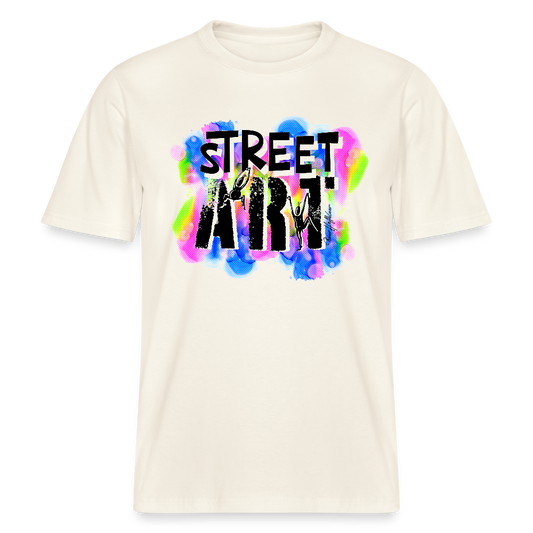 Unisex Bio-T-Shirt mit STREET ART PRINT - Naturweiß 