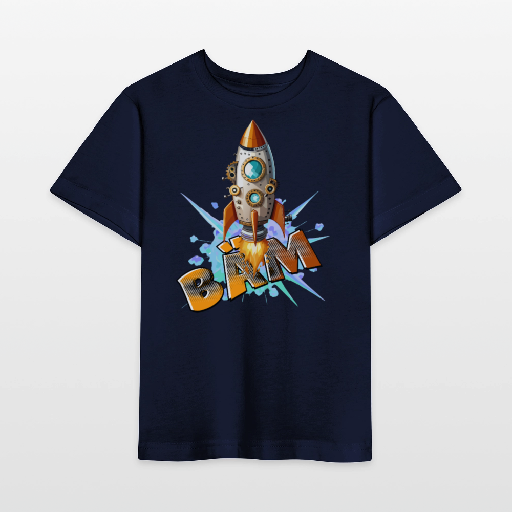 MNJS KIDS Bio T-Shirt mit BÄM PRINT - Navy