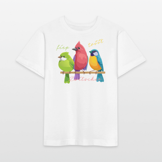 Kinder T-Shirt MINI mit Zwitschergäng Print - Weiß