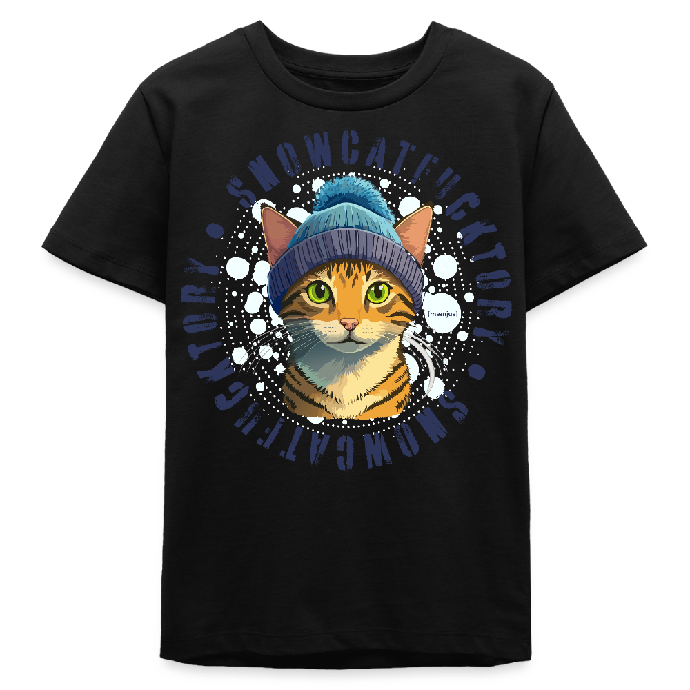MNJS TEENS Bio T-Shirt mit SNOWCATFUCKTORY PRINT - Schwarz
