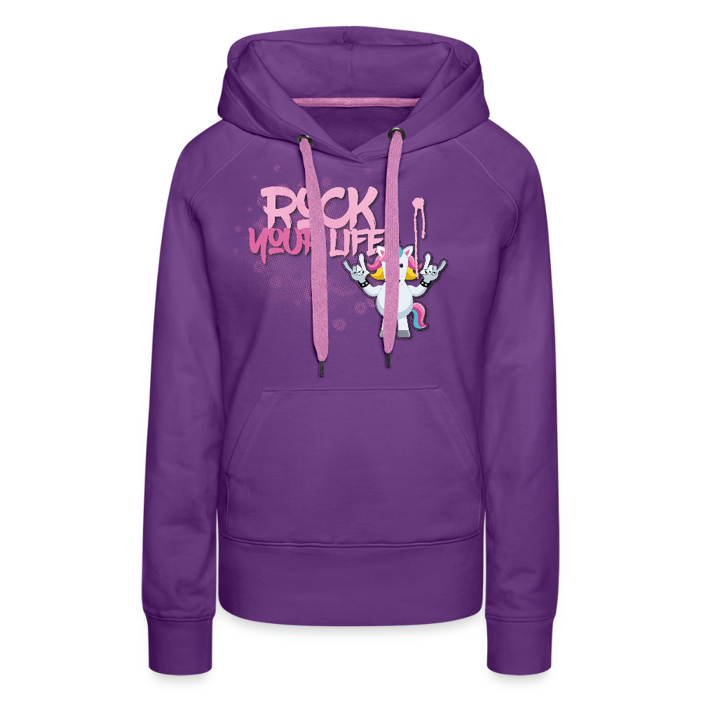 Frauen Premium Hoodie mit ROCK YOUR LIFE PRINT - Purple