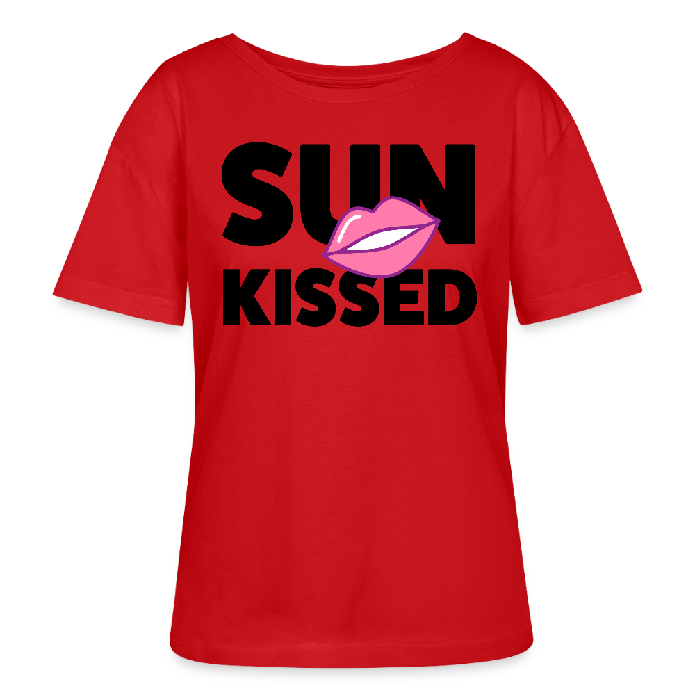 Frauen T-Shirt mit SUN KISSED PRINT - Rot
