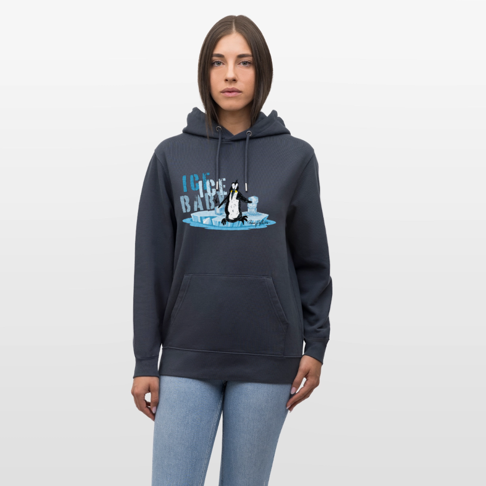 Unisex Bio-Hoodie mit ICE ICE BABY PINGUIN PRINT - Dunkles Petrol