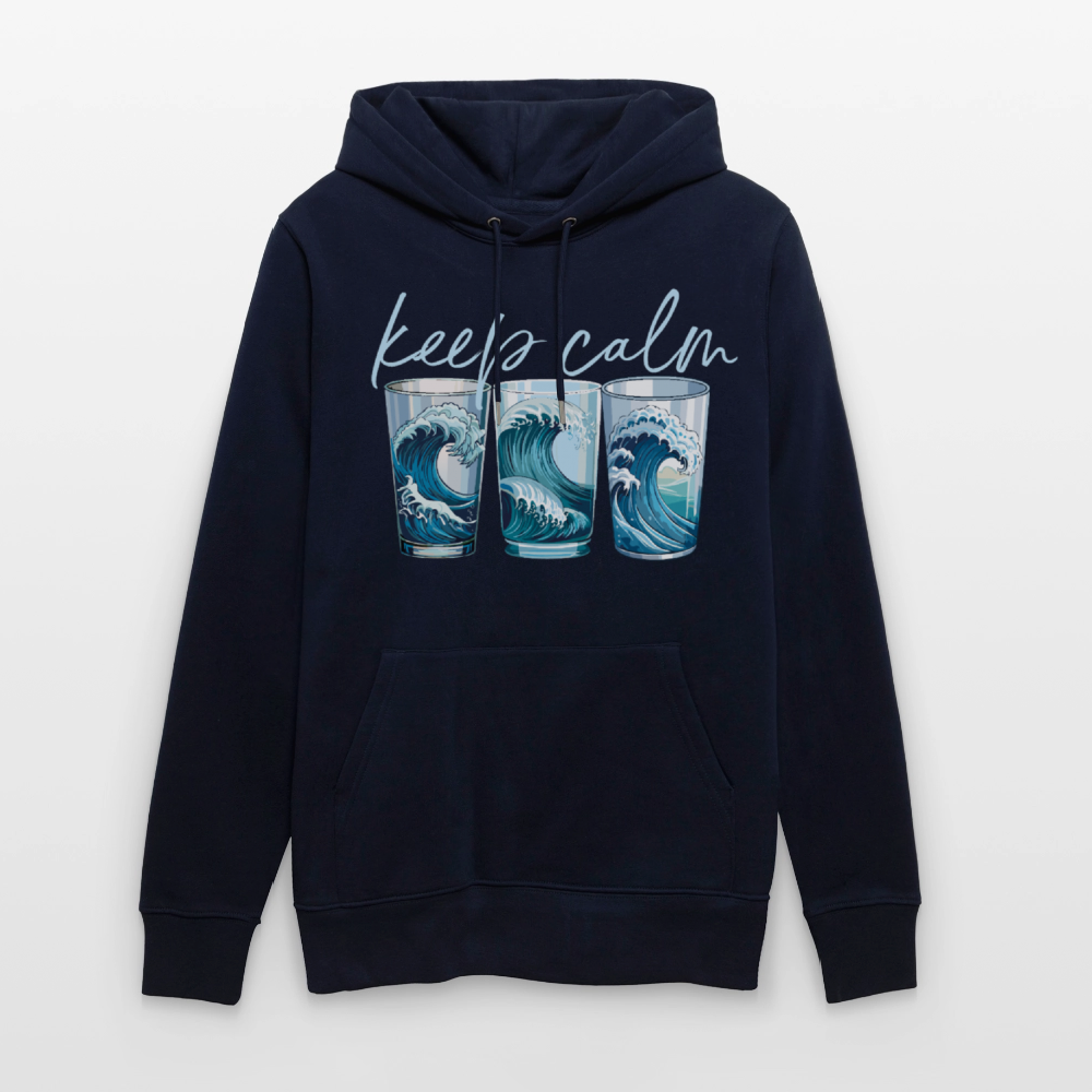 Unisex Bio-Hoodie mit KEEP CALM PRINT - Navy