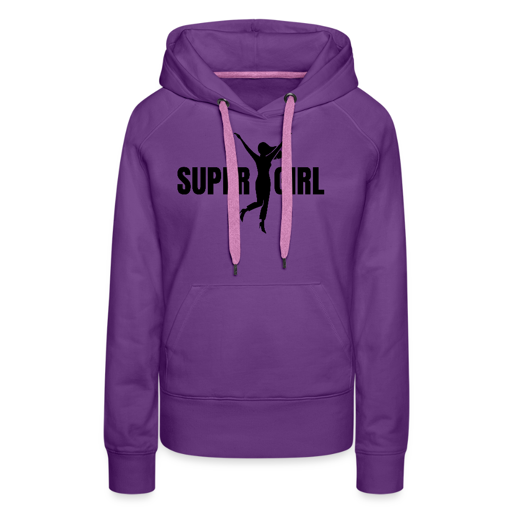 Frauen Premium Hoodie mit SUPERGIRL PRINT - Purple