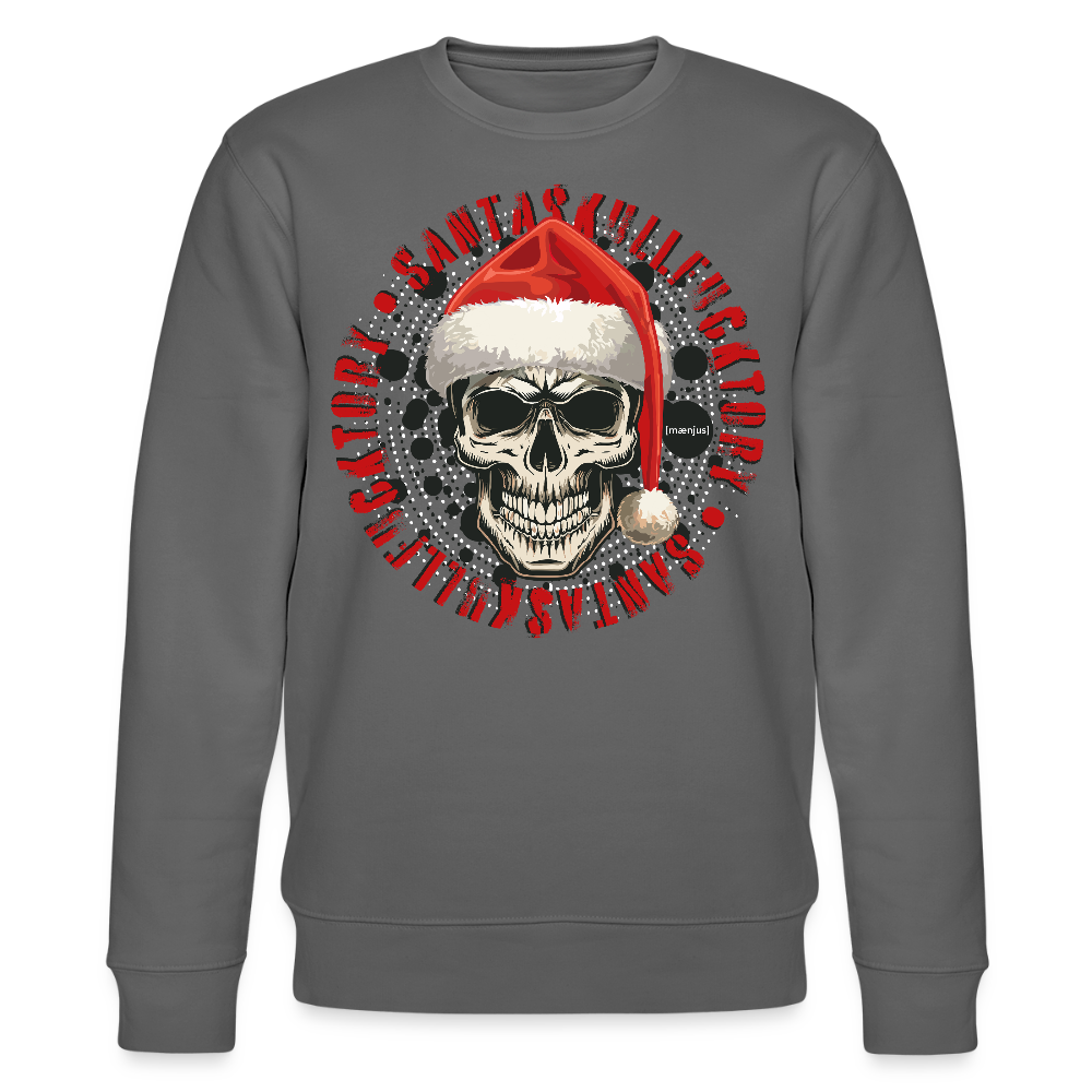 Unisex Bio-Sweatshirt mit SANTASKULL FUCKTORY PRINT - Anthrazit