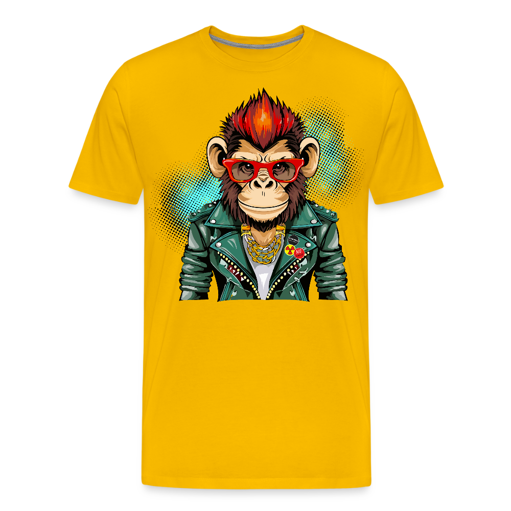 Männer Premium T-Shirt mit MONKEY PRINT - Sonnengelb
