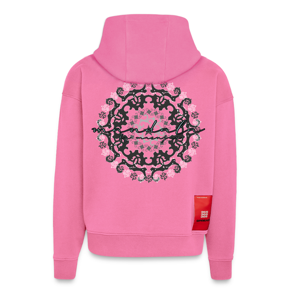 Heavyweight Oversized Organic Hoodie Made in EU mit Mandala Vibes Print - AURA PINK
