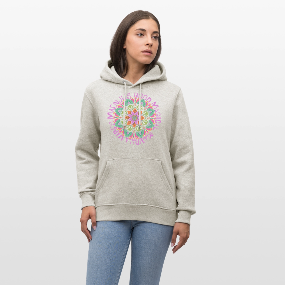 Unisex Bio-Hoodie mit MANDALA VIBES PRINT - Beige meliert