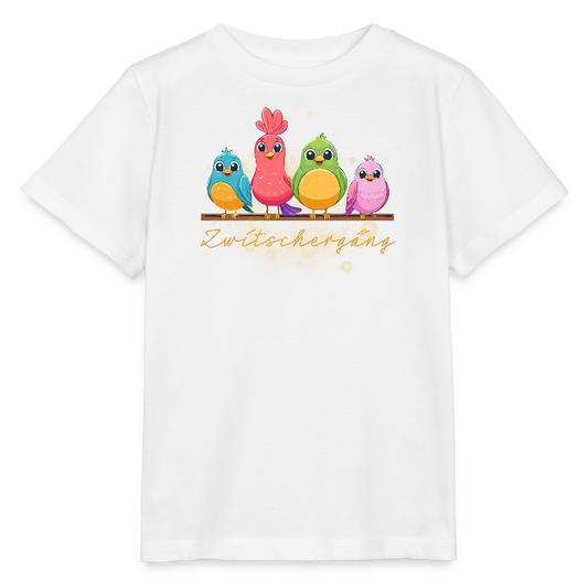 Kinder T-Shirt MINI mit Zwitschergäng Print - Weiß
